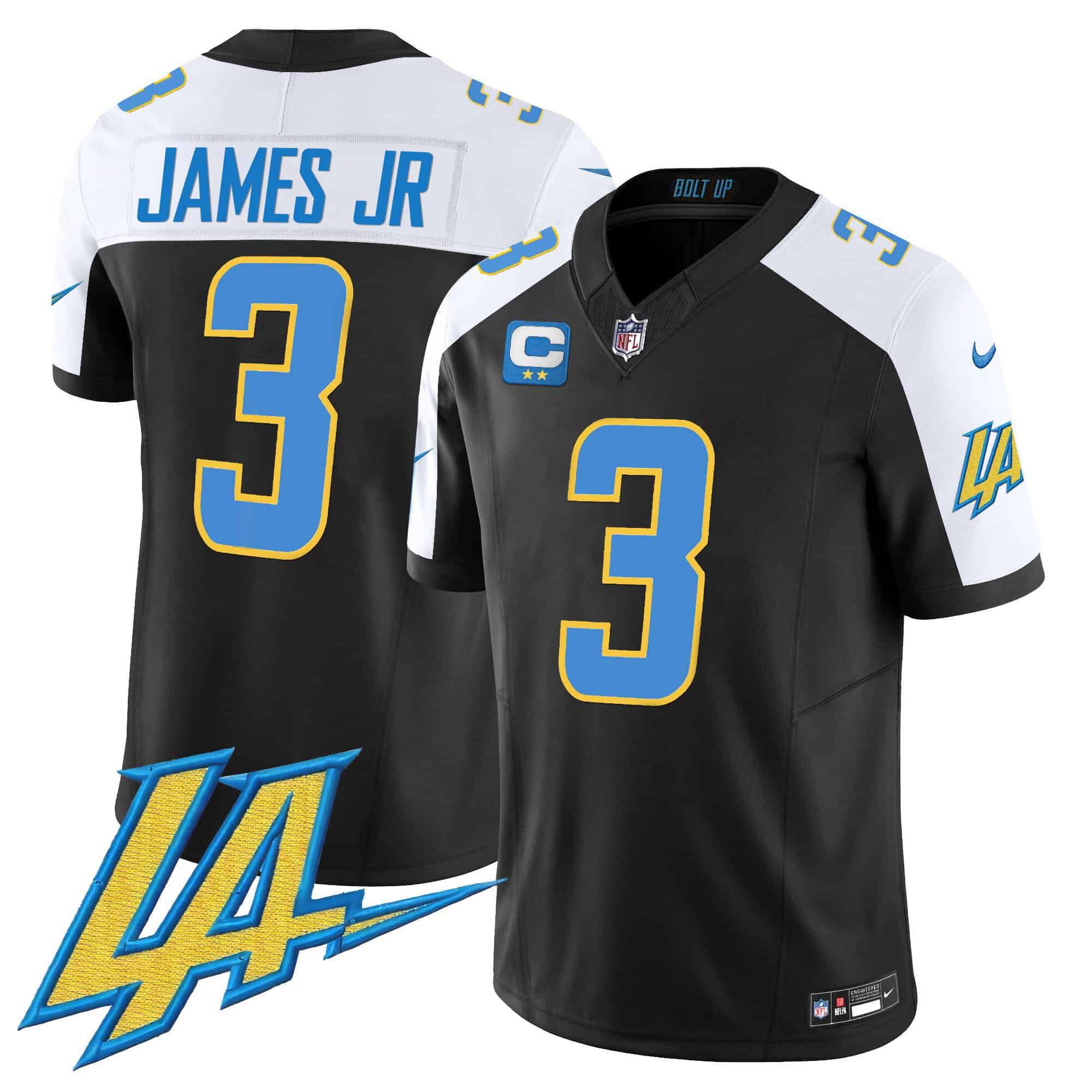 Men Los Angeles Chargers #3 James jr Black 2024 Nike Vapor Limited NFL Jersey